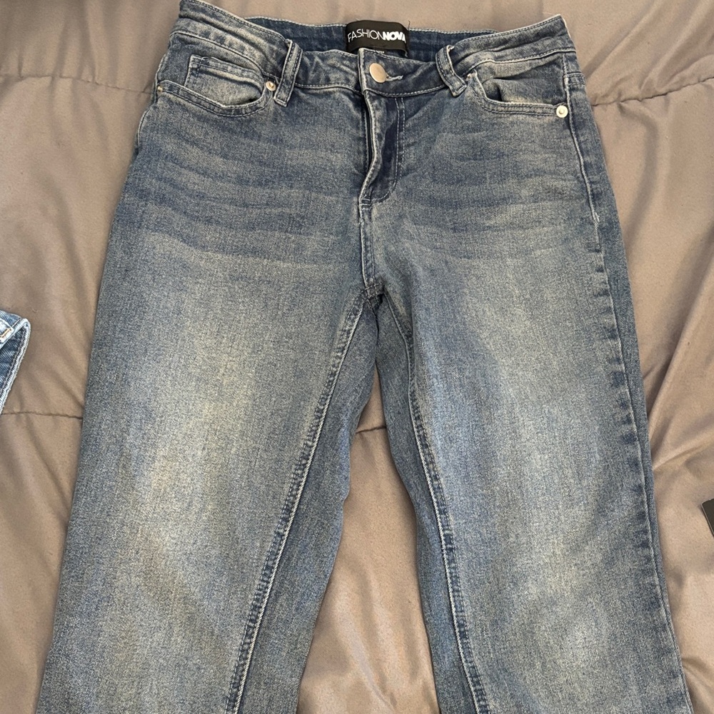 Fashion Nova dark wash Denim bootcut jeans